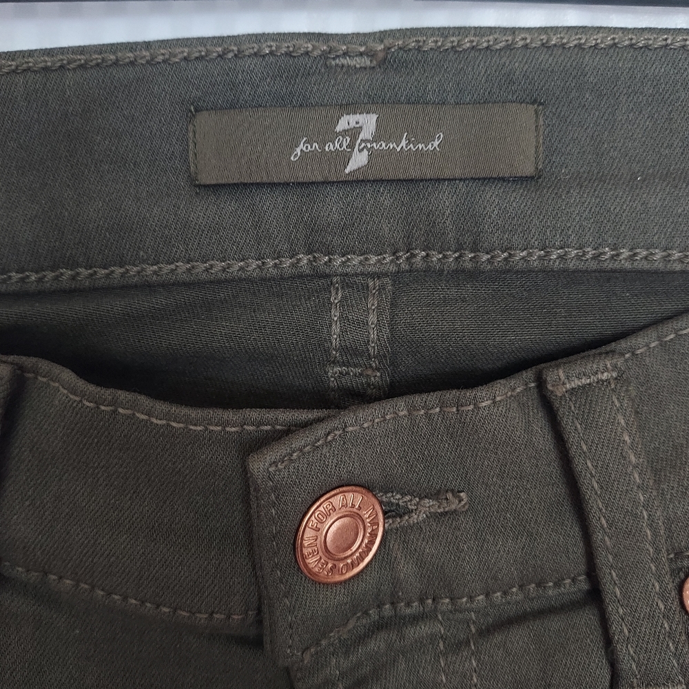 7 FOR ALL MANKIND SKINNY FIT JEANS ARMY GREEN - Picture 4 of 8